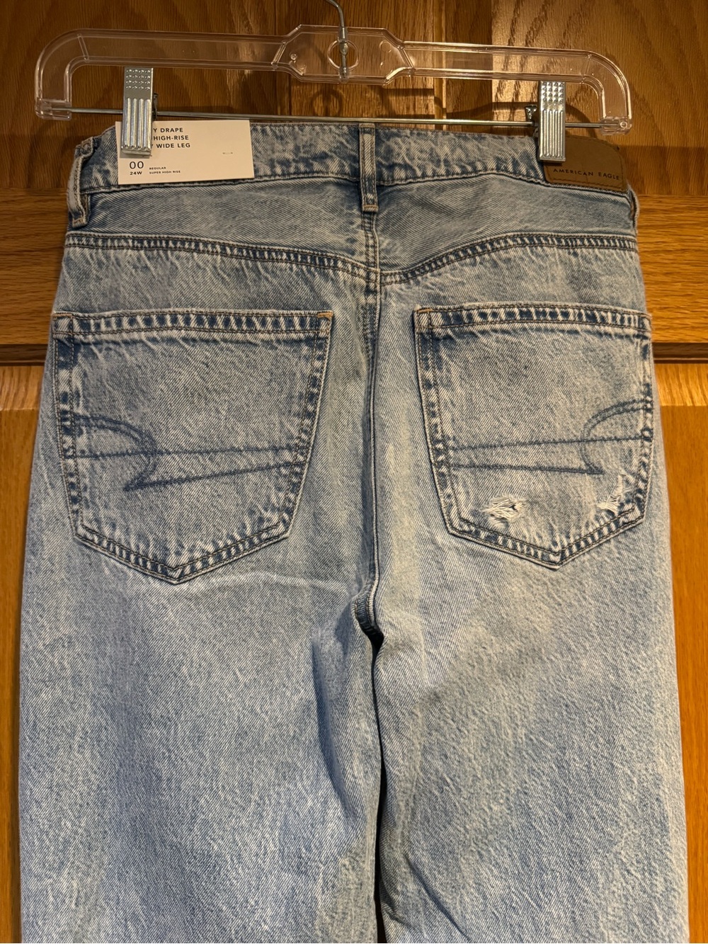 American Eagle Outfitters Light Blue Dreamy Drape Baggy Wide Leg Jeans - Picture 3 of 6